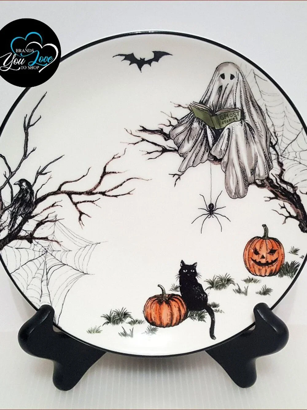 Pottery Barn S/4 Midnight Manor Appetizer Plates 7